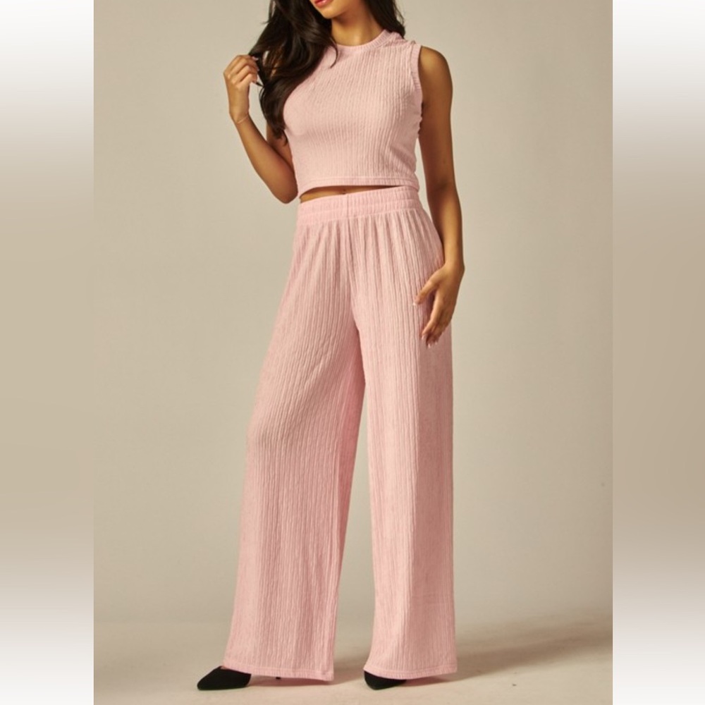 Women's Pink Wide Leg Pants & Jumpsuit